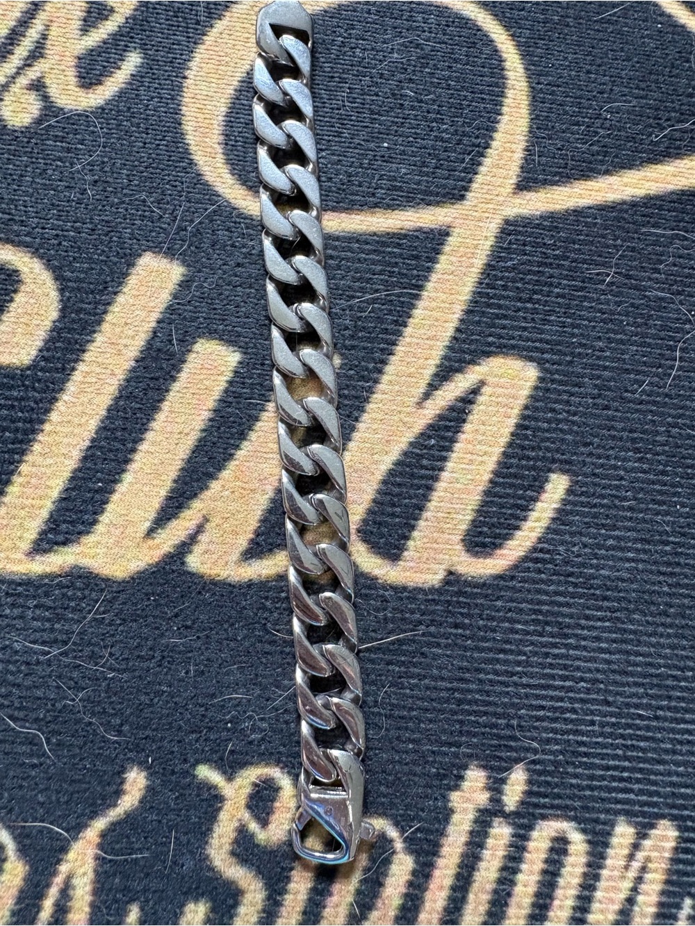 Silver Stainless Steel Curb Link Chain Bracelet with Lobster Clasp